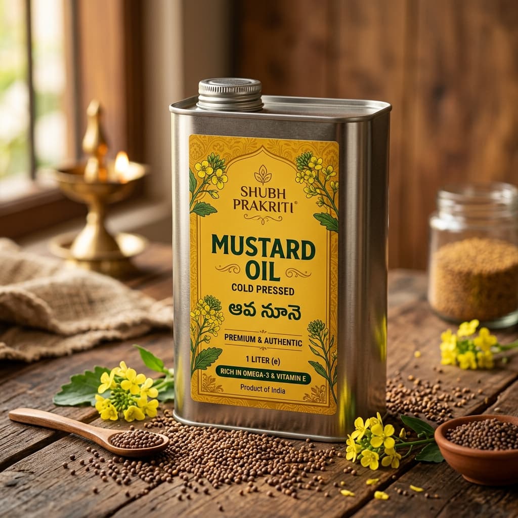 Cold Pressed Mustard Oil (సాంప్రదాయ చెక్క గానుగ ఆవ నూనె)